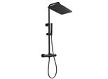 Joho Sistema Doccia Termostatico Set Doccia A Pioggia Con Miscelatore Termostatico Nero Opaco (Soffione Xxl 35X25Cm)
