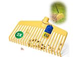 Novatool 2X Set Di Teste Di Scopa Per Foglie, Utensile Combinato 2In1, Scopa Per Foglie E Forca Per Foglie Con 20 Denti In Plastica, Larghezza Di Lavoro 45 Cm, Rastrello Per Foglie, Scopa Per Giardino, Rastrello Per Prato, Rastrello Per Rifiuti Da Giardino, Utensile Da Giardino Senza Manico