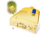 Novatool Testa Di Scopa Per Foglie, Utensile Combinato 2 In 1, Scopa Per Foglie E Forca Per Foglie Con 26 Denti In Plastica, Larghezza Di Lavoro 60 Cm, Rastrello Per Foglie, Scopa Per Giardino, Rastrello Per Prato, Rastrello Per Rifiuti Da Giardino, Utensile Da Giardino Senza Manico