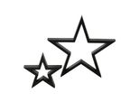 Stelle Decorative Da Appendere In Set Da 2 - Circa 30 E 16 Cm - Colore Stelle: Nero