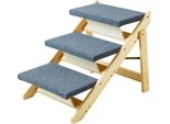 Scale In Legno Per Cani - Scale Per Animali Domestici A 3 Gradini - 705X470X500 Mm - Scale Per Cani Di Piccola E Grande Taglia - Scale Antiscivolo Per Uso Interno Ed Esterno