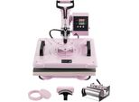 Pressa Termica 5 In 1 - Pressa Per Trasferimento 30X38 Cm Per Magliette E Tumbler - Macchina Per Trasferimento Termico Rosa