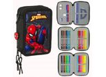Astuccio Portamatite Nero Spiderman 37 Pezzi Con Accessori Safta