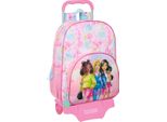 Zaino Scuola Con Ruote Barbie Painterly Pink Sky Blue 33 X 42 X 14 Cm