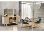 Gruppo Da Pranzo Mobili Per La Sala Da Pranzo Tavolo Da Pranzo Sedie Set 9 Pezzi Beige