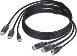 Startech.Com Cavo Kvm Con Doppia Porta Displayport E Usb 5 Gbps Da 1,8M, 4K 60 Hz, Dp 1.2 E Cavo Combinato Usb Per Switch Kvm A Doppio Monitor