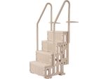 Scaletta Per Piscina Vevor, 4 Gradini Con Doppio Corrimano E Robusti Gradini Antiscivolo, Carico Massimo 181 Kg, Adatta A Piscine Da 122-137 Cm E A Qualsiasi Terrazza, Taupe