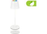 Briloner Cilano Rgbw Lampada Da Tavolo A Batteria IP44, Dimmerabile, Stazione Di Ricarica, Bianco