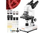 Microscopio Binoculare 10X, 25X, Microscopio Composto, Obiettivi 4X, 10X, 40X, 100X, Microscopio Binoculare A Luce Riflessa Da Laboratorio Ingrandimento 40-2500, 100-240 V Microscopio Da Laboratorio Microscopio Composto