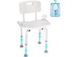 Sgabello Da Doccia Sedia Da Doccia 390-520 Mm Regolabile In Altezza, Sgabello Da Bagno Sedile Da Bagno 158,8 Kg Di Portata, Sgabello Da Doccia Stabile Ausilio Da Bagno Telaio In Lega Di Alluminio, Sedile Da Doccia Sgabello Da Bagno Bianco