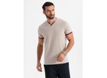 Ombre Clothing T-Shirt Da Uomo A Maniche Corte Kiriakou Beige Xxl