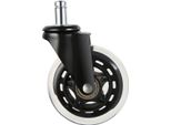 Succebuy Rotelle Per Sedie Da Ufficio, Set Di 5, 7,6 Cm (3 Pollici), Robuste Rotelle Girevoli Per Pavimenti In Legno Duro E Tappeti, Capacità Di Carico 59 Kg, Adatte Alla Maggior Parte Delle Sedie