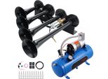 Succebuy Set Di Trombe D'aria A 4 Trombe, Tromba D'aria Da 150 Db Con Compressore Da 12 V E 120 Psi, Serbatoio Da 1,6 Galloni E Manometro Per Pickup, Auto, Furgoni, Imbarcazioni