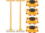 Succebuy Carrello Portamacchine 6T, Capacità Di Carico 13228 Lbs, Rotazione 360°, Ruote In Pu, Carrello Portamacchine Per Uso Industriale Per Impieghi Gravosi, Giallo
