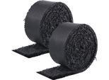 Succebuy Pacciamatura In Gomma Per Giardini - 2 Rotoli, 120 X 4,5 Pollici, Tappetino Riciclato, Nero Naturale, Abbellisce I Giardini, Previene Erbacce E Fango
