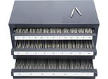 Succebuy - Dispenser Per Frese - Armadietto, Organizzatore A Tre Cassetti Per Frese Da 1/8" A 1"", Acciaio - Soluzione Di Stoccaggio Con Etichette, Design Impilabile Con 29 Scomparti"