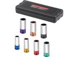 Succebuy Set Di Chiavi A Bussola Per Dadi Ruota, Azionamento Da 1/2 Pollice, Set Di Chiavi A Bussola Metriche A 6 Punti, 7 Misure Di Dadi Ruota: 17/19/21/22/23/24/27 Mm, Set Di Chiavi A Bussola Per Dadi Ruota In Acciaio CR-MO