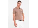 Ombre Clothing T-Shirt Da Uomo Con Colletto Sonia Marrone Chiaro Xxl