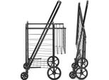 Carrello Spesa Pieghevole Di Succebuy | Carrello Spesa Jumbo Con Doppio Cesto | Ruote Girevoli A 360° | Robusto Carrello Multiuso | Grande Capacità Di 110 Lbs Per Biancheria, Spesa, Generi Alimentari E Bagagli