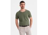 Ombre Clothing Maglietta Da Uomo A Maniche Corte Giannou Oliva Scuro Xxl