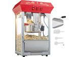 Succebuy Macchina Per Popcorn 850 W, Macchina Per Popcorn Con Bollitore Da 237 Ml, Produce 48 Tazze Per Carico, Macchina Per Popcorn Da Banco Con Vetro Temperato, Incl. 4 Palette, Stile Cinema, Rossa