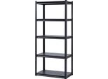 Succebuy Scaffalatura Di Stoccaggio, Capacità Di Carico Di 2000 Libbre, Scaffalatura Per Garage A 5 Livelli, 18" D X 32"" L X 72"" H, Scaffalatura Metallica Regolabile Per Garage, Ideale Per Cucina, Magazzino, Cantina, Nero"