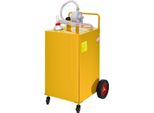 Succebuy Fuel Caddy, 35 Galloni, Serbatoio Di Gas Portatile Su 4 Ruote, Pompa Di Trasferimento Manuale, Per Auto, Tosaerba, Fuoristrada, Barche E Altro, Taniche Di Gasolio/Benzina, Giallo