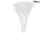 100 Pezzi Bastoncini Di Perle, Resistenti, Abs, Accessori Per Decorazioni Fai Da Te Per Feste Di Matrimonio, Bianco