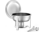 Succebuy 5 Qt 4-Pack Round Chafing Dish Buffet Set - Full Size Pan, Stainless Steel