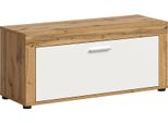 Jam Bank 1 Klepdeur Wit, Eik Decor.