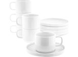 Mondo Tazze Demitasse 100 Ml - Set Da 12 Pezzi In Porcellana Di Alta Qualità In Bianco