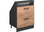 Vicco Mobile Cucina Sottotetto R-Line, 60 Cm Con 2 Cassetti, Quercia Dorata/Antracite