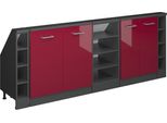 Vicco Set Di Mobili Sottotetto Rion, Set Di 5, Rosso Lucido/Antracite/Antracite