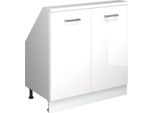 Vicco Mobile Sottotetto Rion, Con 2 Porte, Bianco Lucido/Bianco/Bianco