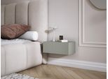 Comodino Sospeso Con Cassetto - Fronte A Doghe - Colore: Verde Aloe, 40 X 20 X 16 Cm