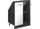 Vicco Mobile Sottotetto Rion, Con 2 Porte, Bianco Lucido/Antracite/Antracite