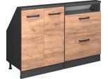 Vicco Mobile Cucina Sottotetto R-Line, 120 Cm Set Di 2, Quercia Dorata/Antracite