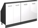 Vicco Set Di Mobili Sottotetto Rion, Set Di 2, Bianco Lucido/Antracite/Antracite