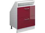 Vicco Mobile Sottotetto Rion, Con 2 Cassetti, Bordeaux Lucido/Bianco/Bianco