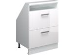 Vicco Mobile Sottotetto Rion, Con 2 Cassetti, Bianco Lucido/Bianco/Bianco