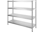 Succebuy Scaffalatura A 4 Livelli In Acciaio Inox, Scaffalatura Per Carichi Pesanti, 70,9 X 17,7 X 59,1 Pollici, Capacità Di Carico Di 1320 Libbre, Altezza Regolabile
