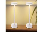 Zmh Lampada Da Tavolo A Batteria 2Pcs Led Lampada Da Tavolo Ricaricabile Dimmerabile Con USB-C Batteria Ricaricabile Lampada Da Tavolo Bianca Lampade Da Tavolo Per Camera Da Letto Sala Da Pranzo Ufficio