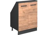 Vicco Mobile Cucina Sottotetto R-Line, 60 Cm Con 2 Porte, Quercia Dorata/Antracite