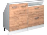 Vicco Mobile Cucina Sottotetto R-Line, 120 Cm Set Di 2, Quercia Dorata/Bianco