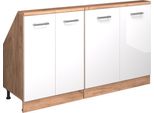 Vicco Set Di Mobili Sottotetto Rion, Set Di 2, Bianco Lucido/Oro Power Oak/Quercia Dorata