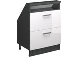Vicco Mobile Sottotetto Rion, Con 2 Cassetti, Bianco Lucido/Antracite/Antracite