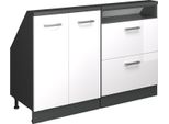 Vicco Set Di Mobili Sottotetto Rion, Set Di 2, Bianco Lucido/Antracite/Antracite