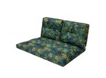 Set Di Cuscini Per Pallet 120X80 - Cuscini Da Giardino Idrorepellenti, Con Imbottitura Spessa, Per Europallet, Cuscini Per Sedile E Schienale - Modello "Flora"