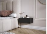 Comodino Sospeso Con Cassetto - Frontale Liscio - Colore: Nero, 40 X 20 X 16 Cm