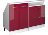 Vicco Set Di Mobili Sottotetto Rion, Set Di 2, Bordeaux Lucido/Bianco/Bianco